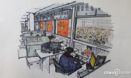 火车站漫画,一幅幽默诙谐的漫画画卷